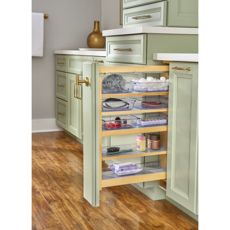 Meuble de rangement en bois pour meuble-lavabo avec fermeture en douceur