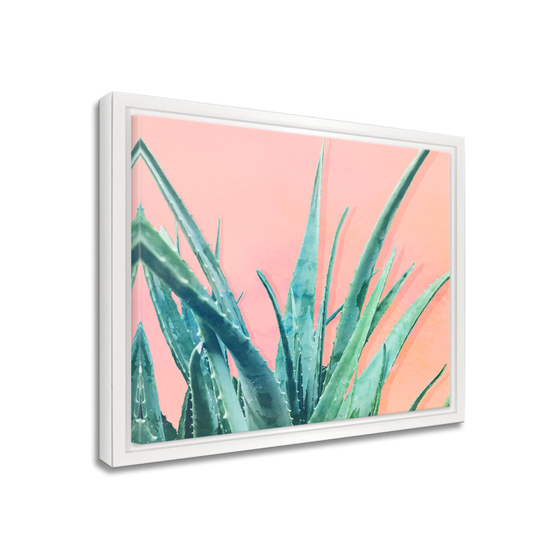 « aloe need », impression sur toile succulent, H 30 po x l 40 po x P 1,5 po, Cadre blanc
