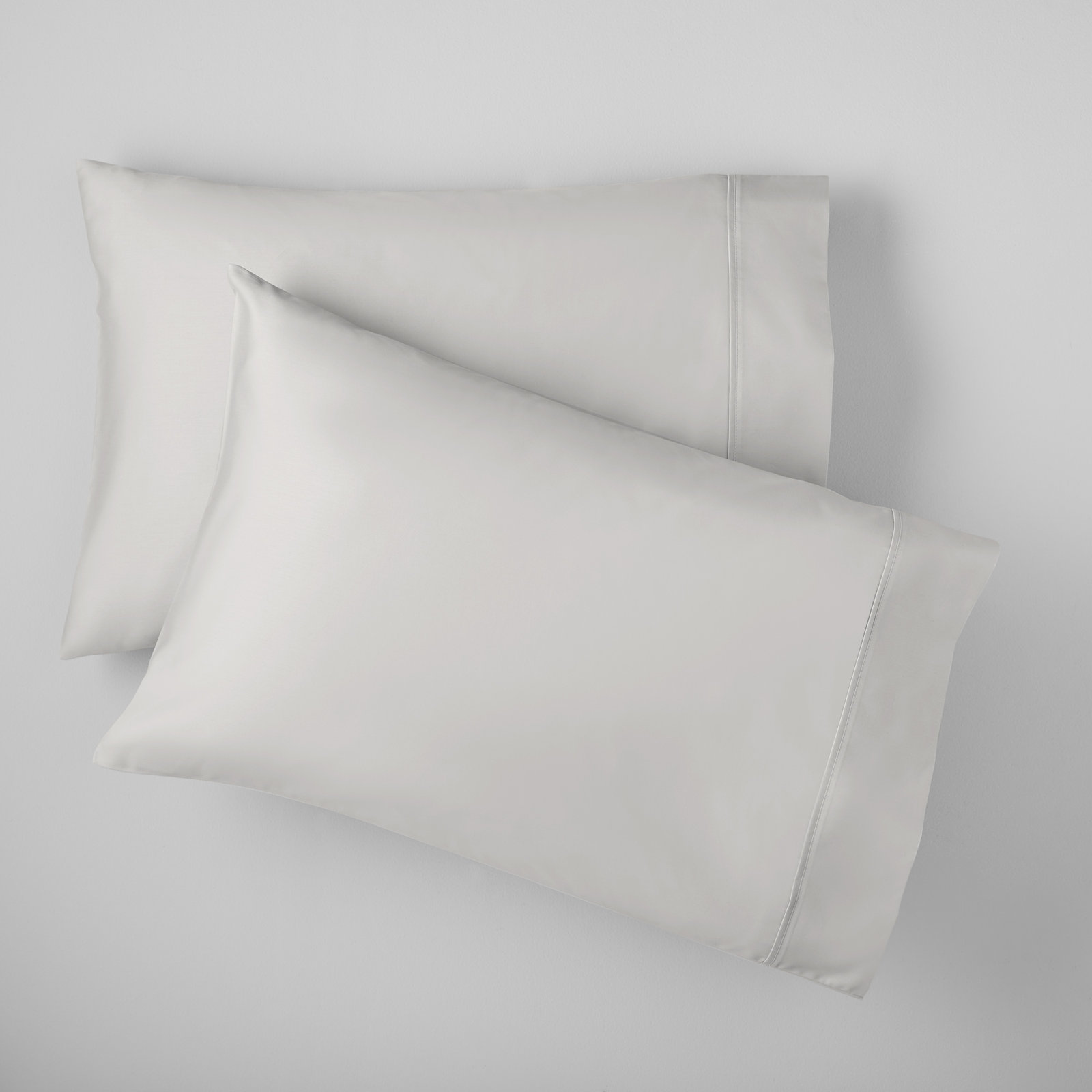 Danfield Cotton Sateen Pillowcase Set, Standard, Soft Gray