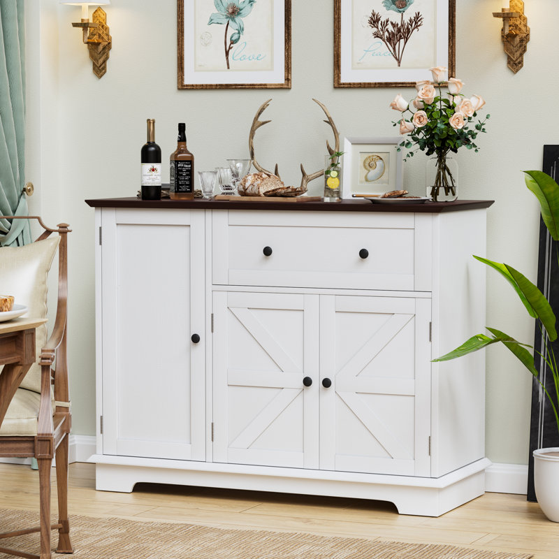 Buffet de rangement de 41,33 po de largeur avec tiroir et tablette réglable