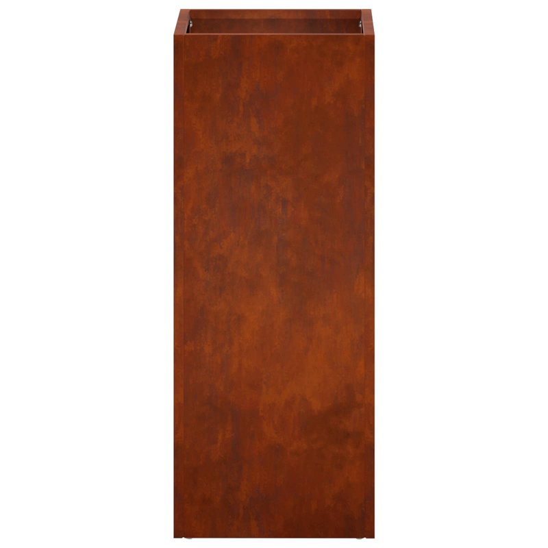 Planter Raised Garden Bed Plant Pot Flower Pot Grey Weathering Steel, 50cm H x 20cm W x 20cm D, 1