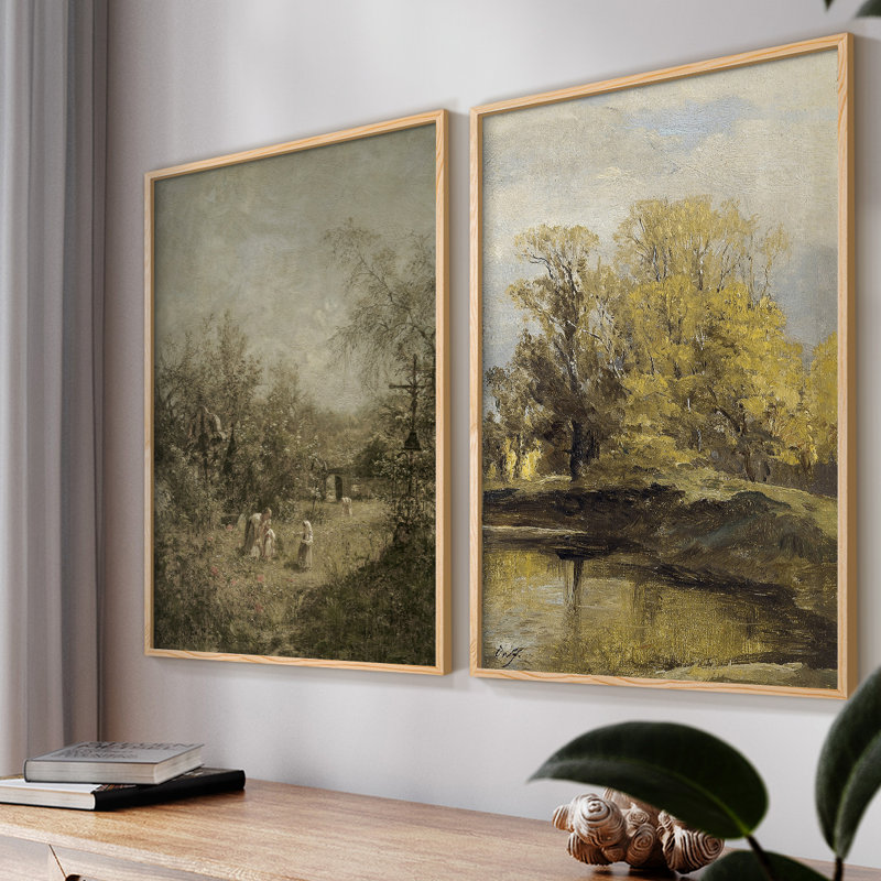 «Vintage Landscape XXIX», 2 pièces sur papier, Naturel, H 10 po x l 16 po