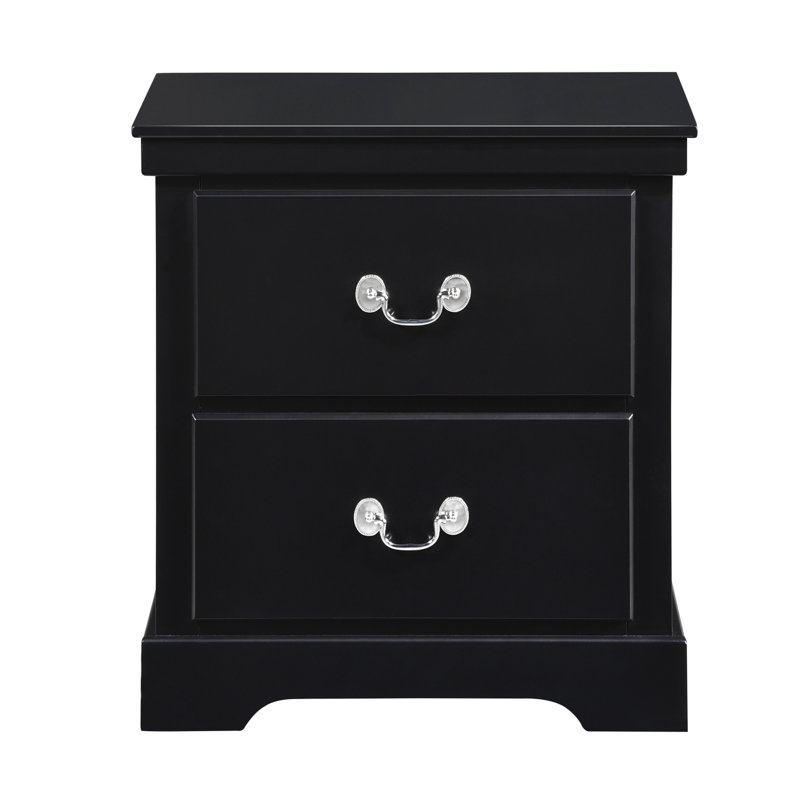 Table de chevet en bois 1Pc, Noir