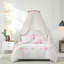 Pink Full Queen Bedding Sets, Microfiber Comforter with Floral Bow Details