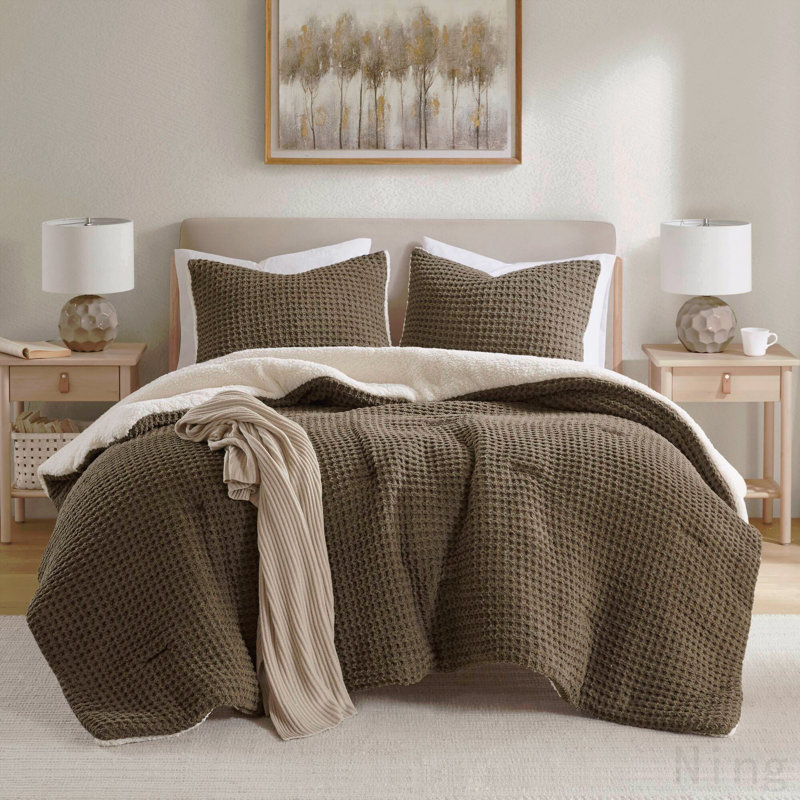 Ensemble d'édredon en chenille tricoté très grand, King Comforter