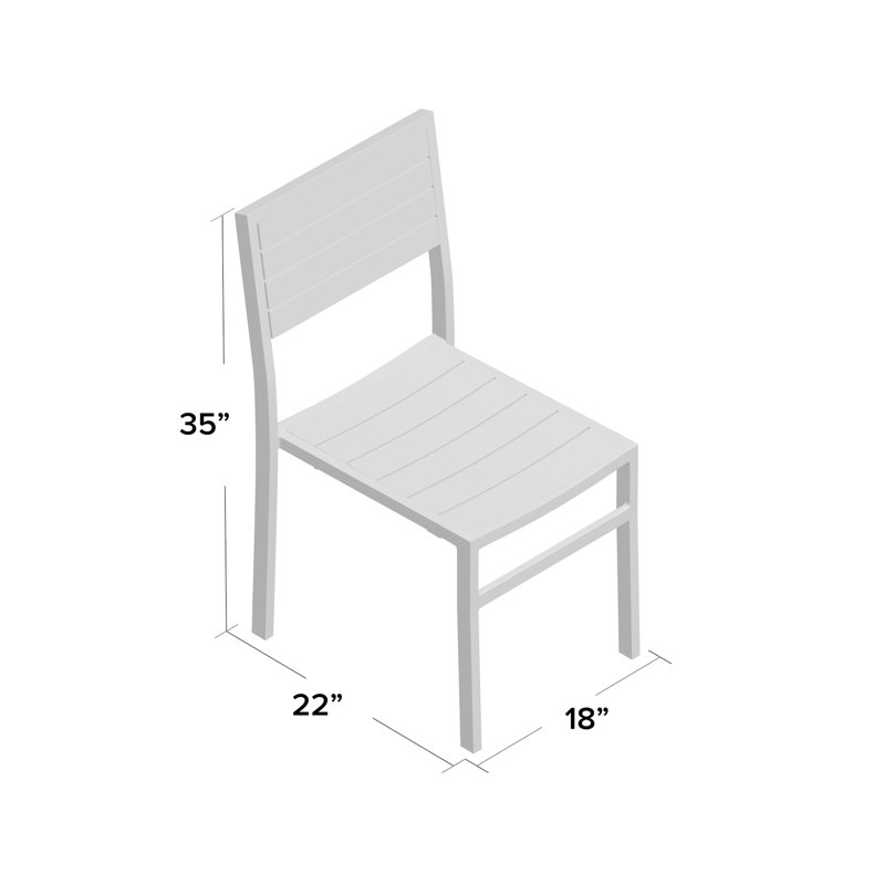 Chaise de patio empilable Napa, Argenté / Gris