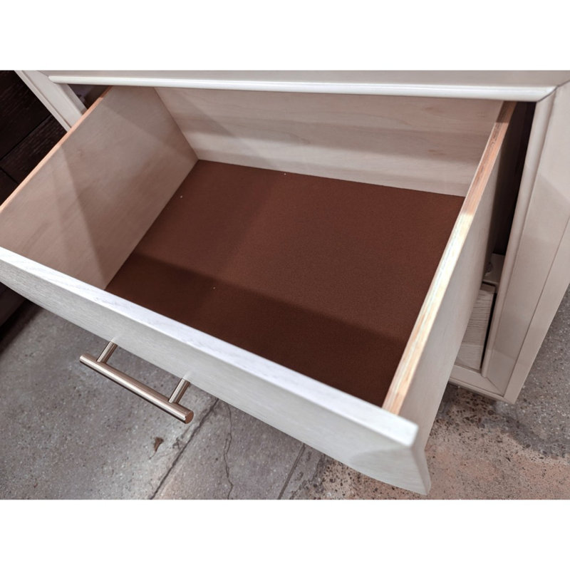 Commode à tiroirs en queue d'aronde anglaise, 1 pièce, finition chêne blanc