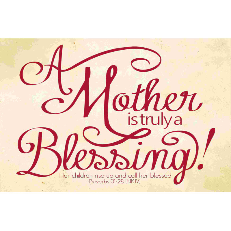 «Mother Blessing», art textuel sur toile tendue, H 8 po x l 12 po