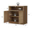 Boho - Buffet en rotin avec rangement ouvert et tablette réglable