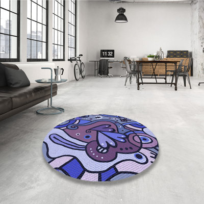 Tapis 100% à motifs lavables à la machine 2989 Pat694-BLU