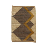 Chevron Flatweave Rectangle 6' x 9' Hemp Indoor / Outdoor Area Rug in Brown/Yellow