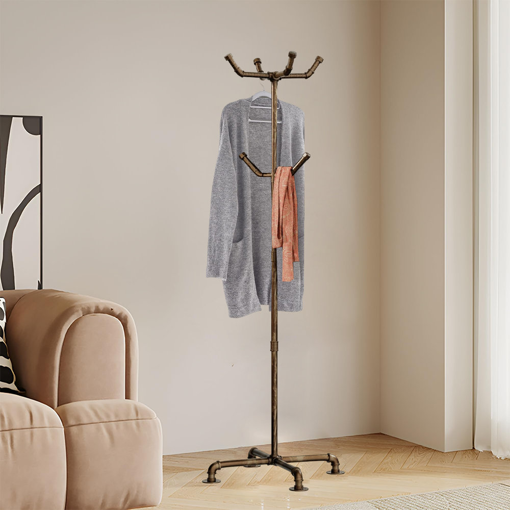 Metal Jacket Rack LIWEI Farme House Industrial Style Metal Pipe Coat Rack | Wayfair