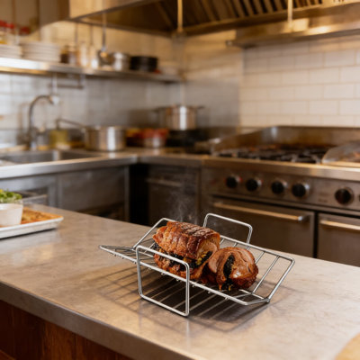 Ensemble de grilles de cuisson en acier inoxydable avec 3 grilles - une grille de cuisson allant au four, une grille à dinde et un support à poulet avec canette de bière pour griller, cuire et rôtir