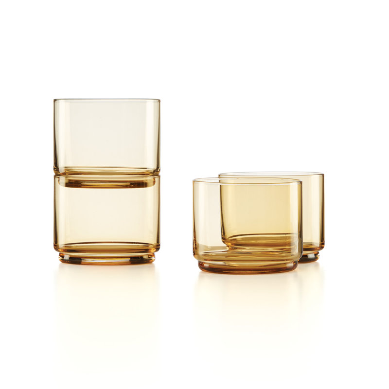 Verres courts 4 pièces Tuscany Stackables Classics, Ambre