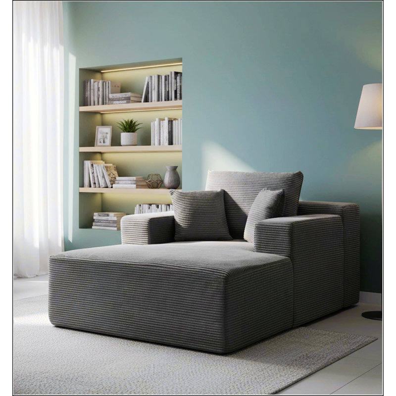 Méridienne convertible désossée pour l'intérieur, une solution de siège polyvalente et confortable avec coussins décoratifs et accoudoirs larges