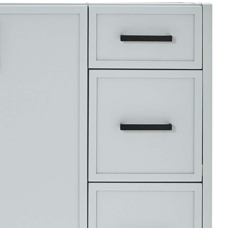 ARIEL Kelly 49 Single Sink Bathroom Vanity with Pure Quartz Top, Gray