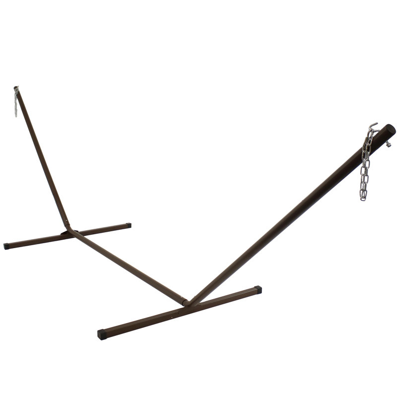 Support pour hamac en acier thermolaqué d'une capacité de 400 lb Maeve - 15 pi - Bronze, H 48 po x l 48 po x P 180 po, Bronze