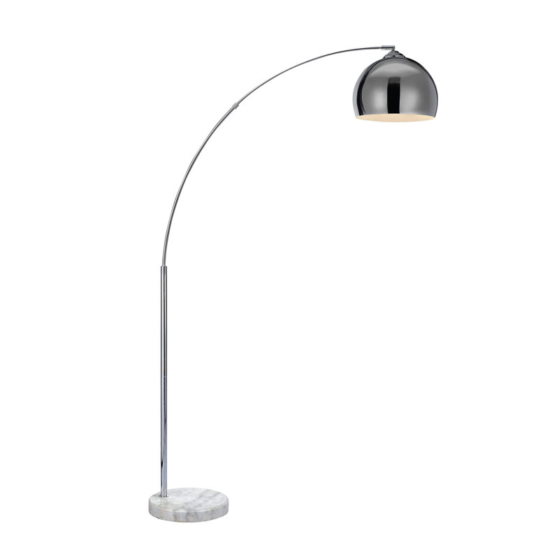 Lampe sur pied arquée 68 "Busby, Placage de chrome, Argenté