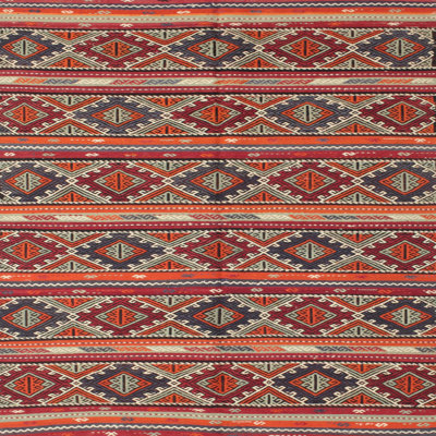 Tapis contemporain rouge / orange / vert