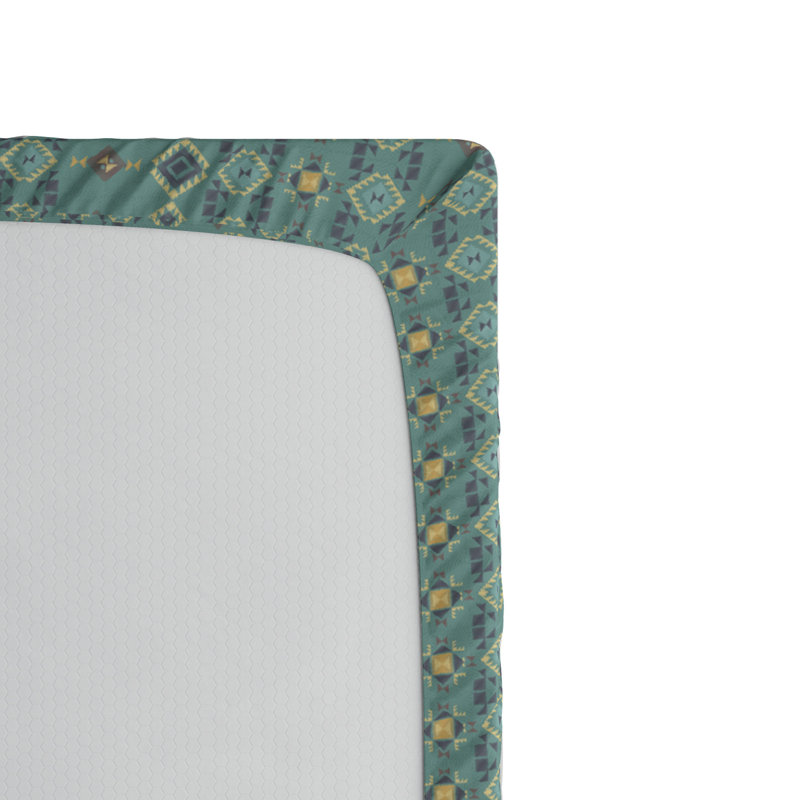 Microfiber Geometric Fitted Sheet, Twin Fitted Sheet