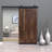 Karona Z Design Walnut Wood Sliding Barn Door with Hardware Kit-728449641-724294279