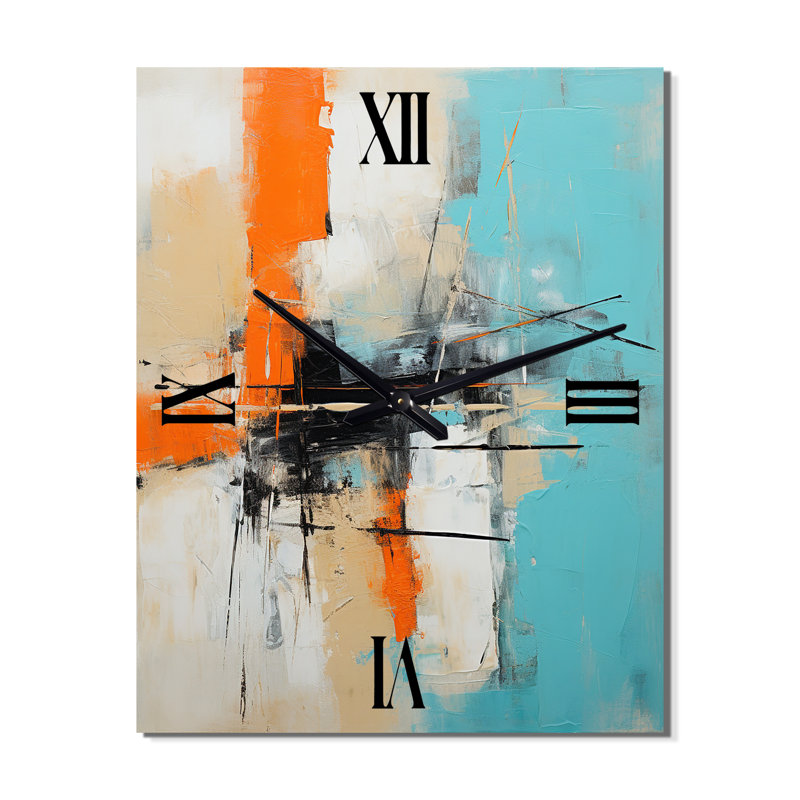 Horloge murale moderne avec peinture abstraite sereine Submission Of Time Minimal III, Grand