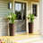 29 Inch Tall Planters for Outdoor Plants, Set of 2 Plastic Flower Pots with DIY Drainage Holes, Stackable Large Planters for Indoor Plants, Front Porch Decor, Brown-419445255