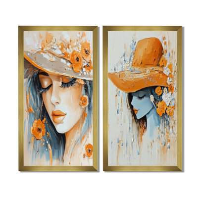 «Country Farmhouse Woman I», art mural sur toile, ensemble de 2 décorations modernes