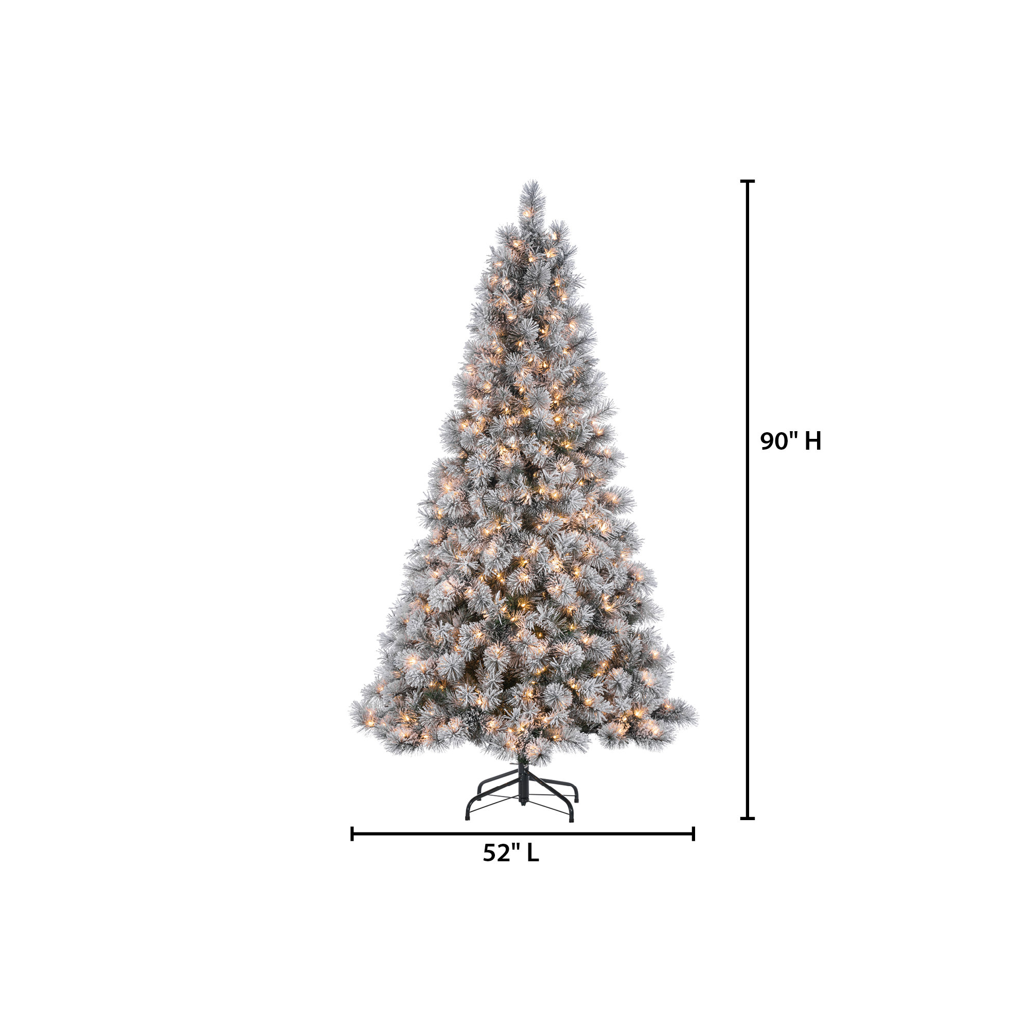 Lighted Artificial Pine Christmas Tree, 7.5'