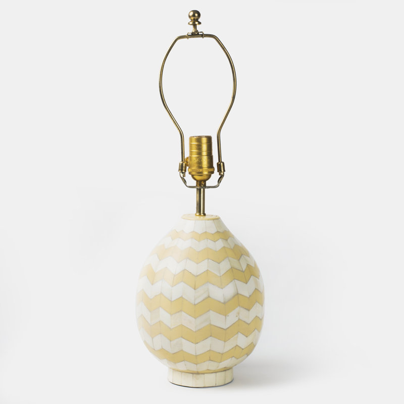 Handcrafted Cream Bone Table Lamp Base 