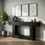 Console 63 po avec tablettes à 2 niveaux, table d'entrée avec base en U, canapé long et étroit pour vestibule, vestibule-1607345156