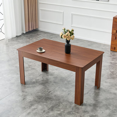 Extendable Rectangular Dining Table with 2 Drop Leaves – Walnut Finish