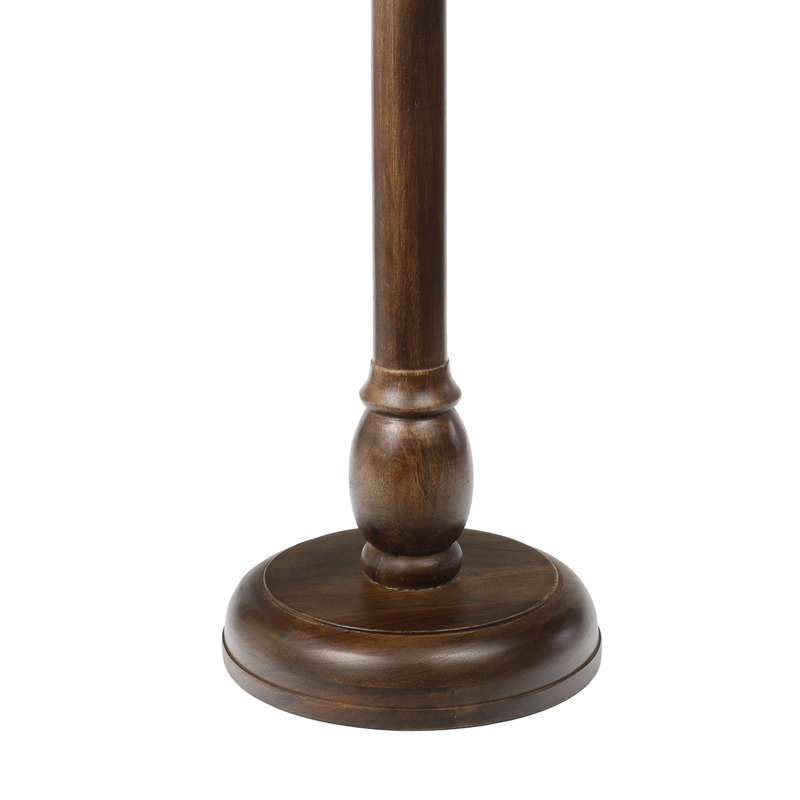 Leopold 24.5" Traditional Solid Mango Wood Round Pedestal Drink Table, Dark Brown Turned Accent Martini Table for Living Room
