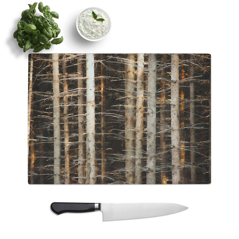 Bare Trees Painting Chopping Board, 0.4cm H x 20cm W x 29cm L