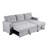 Upholstered Pull Out Sectional Sofa With Chaise-596760780