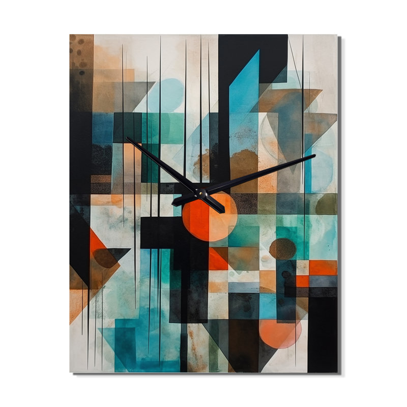 Abstracted Geometric Explorations I - Horloges murales géométriques modernes, H 40 po x l 30 po x P 1 po