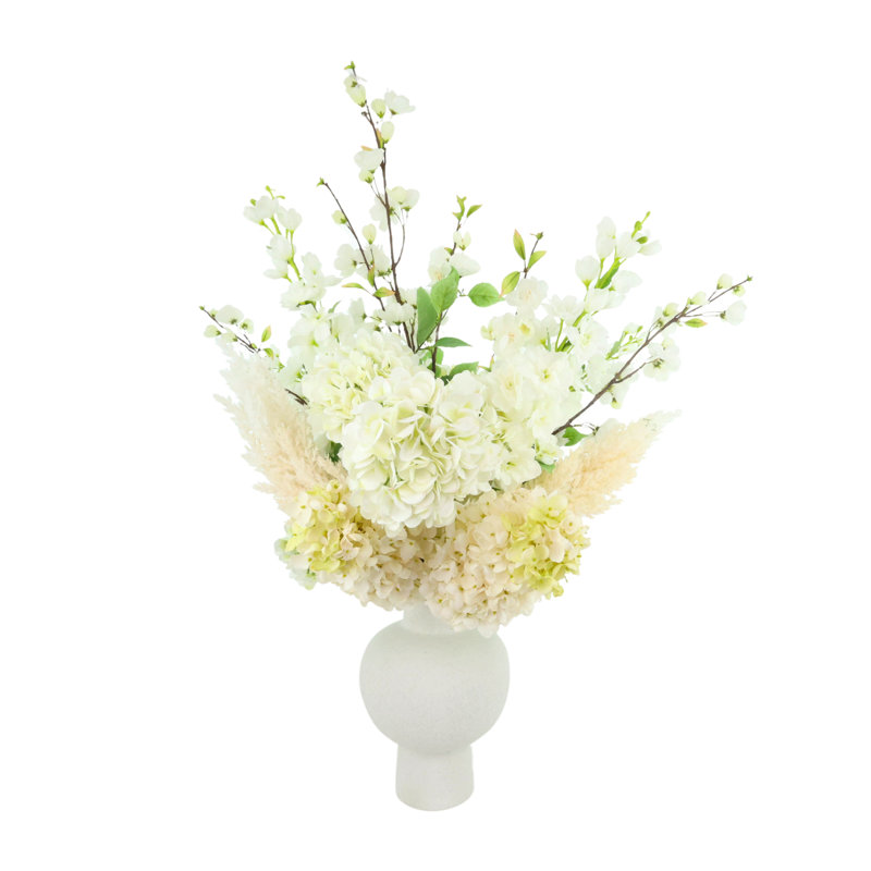 Cherry Blossom, Delphinium and Hydrangea Arrangement