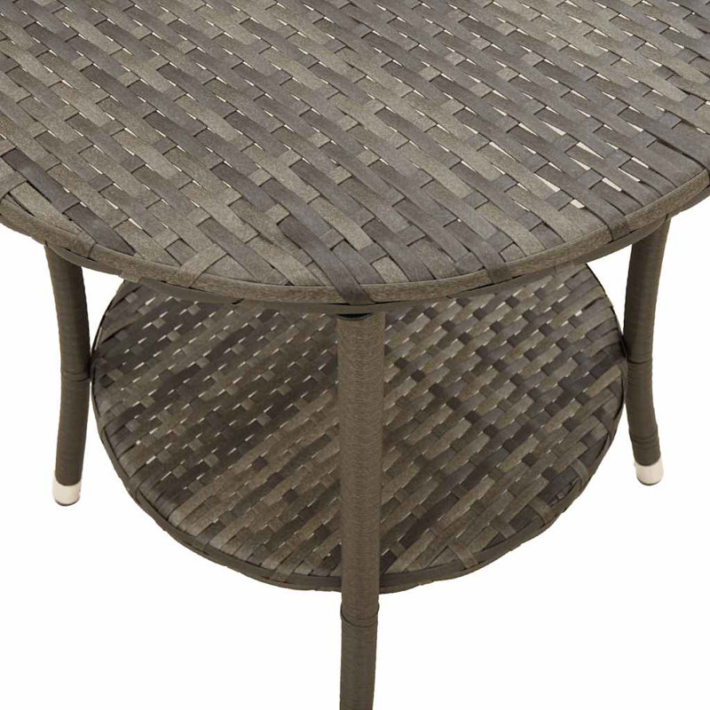  Chaises de patio inclinables 2 pièces avec table en rotin de polyester gris