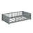 Twin Floor Bed Frame With Rails And Built-In Book Rack-119401217