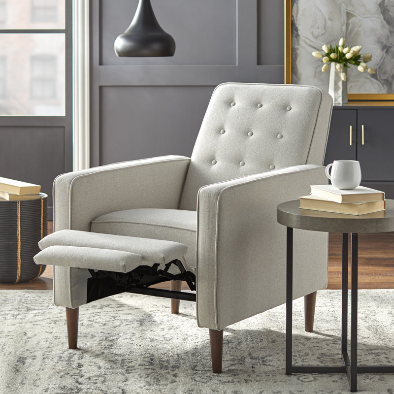 Fauteuil inclinable Gjuro, Mélange de polyester crème