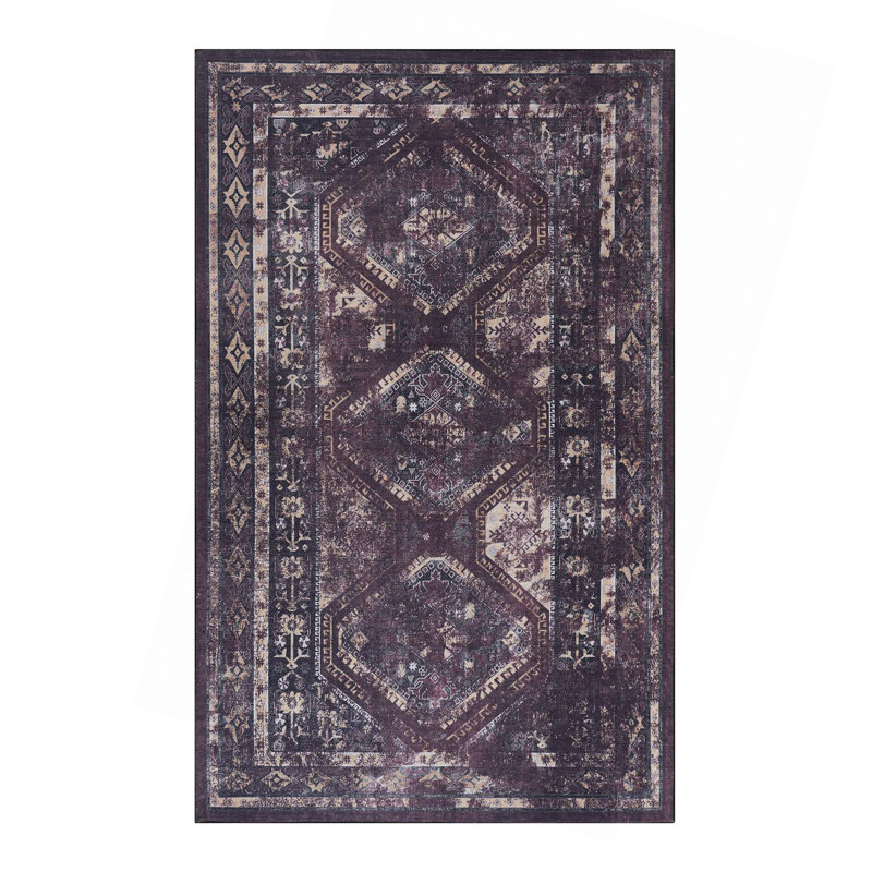 Washable Rug, Low-Pile, Non-Slip, Non-Shedding, Foldable, Kid & Pet Friendly - Area Rugs For Living Room, Bedroom, Kitchen, Dining Room Rug