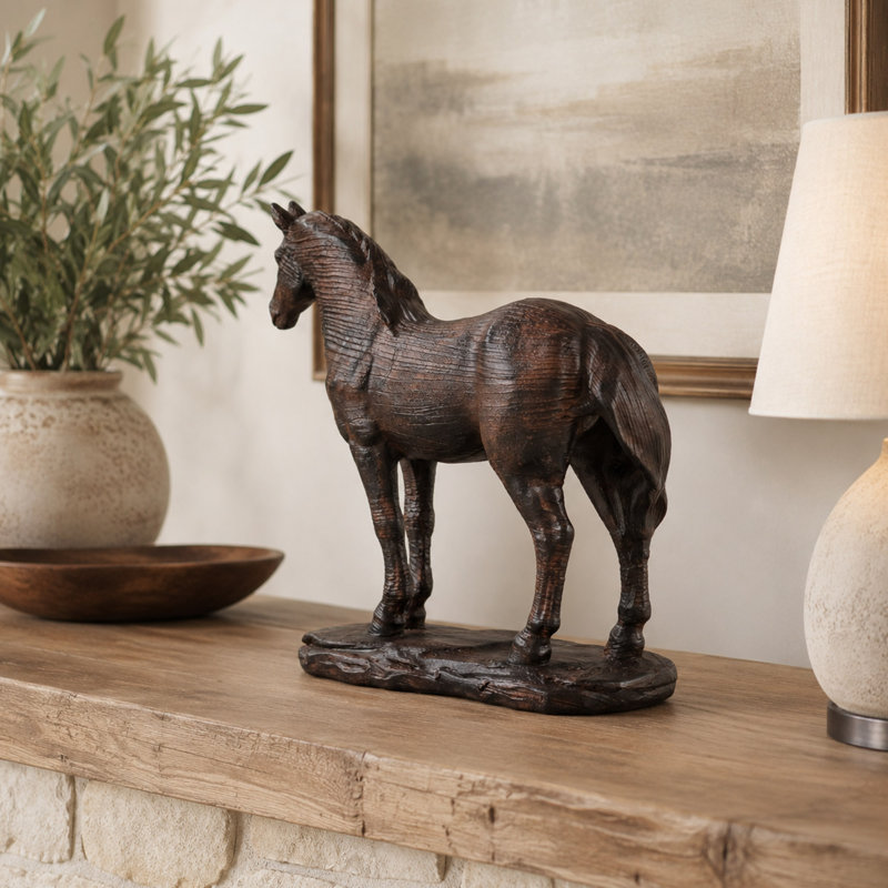 Rustic Resin Horse Statue Home Decor Figurine