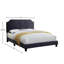 Lit plateforme tapissier en velours avec tête de lit festonnée et garniture cloutée Luxury-65862799-65862793