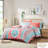 Large Medallion Coral Comforter And Sheet - Full Size Bohemian With Sheets Theme