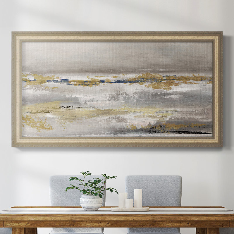 Golden Fog - Reproduction de photo sur toile simple, H 29 po x l 53 po , Toile encadrée argent antique