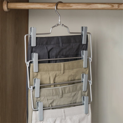 Organisateur de garde-robe pliable et extensible à 4 niveaux en aluminium