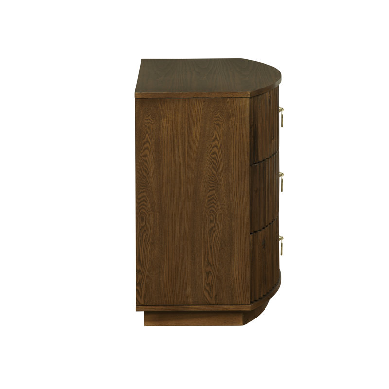 Chantel 3 Drawer Nightstand White, Brown