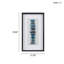 Panneau de décoration murale encadré en agate bleue - art dimensionnel, céruléen teint naturel, fond blanc doux, protection en verre, cadre noir