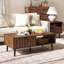 Caya 47.2" Coffee Table with 2 Fluted Drawers and Solid Wood Legs