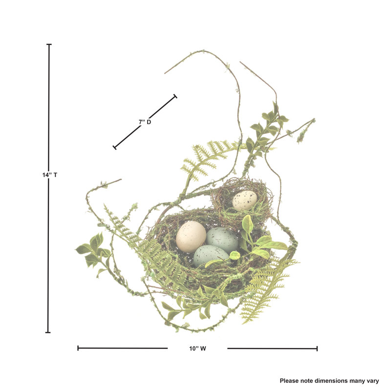 Faux Robin's nest decor